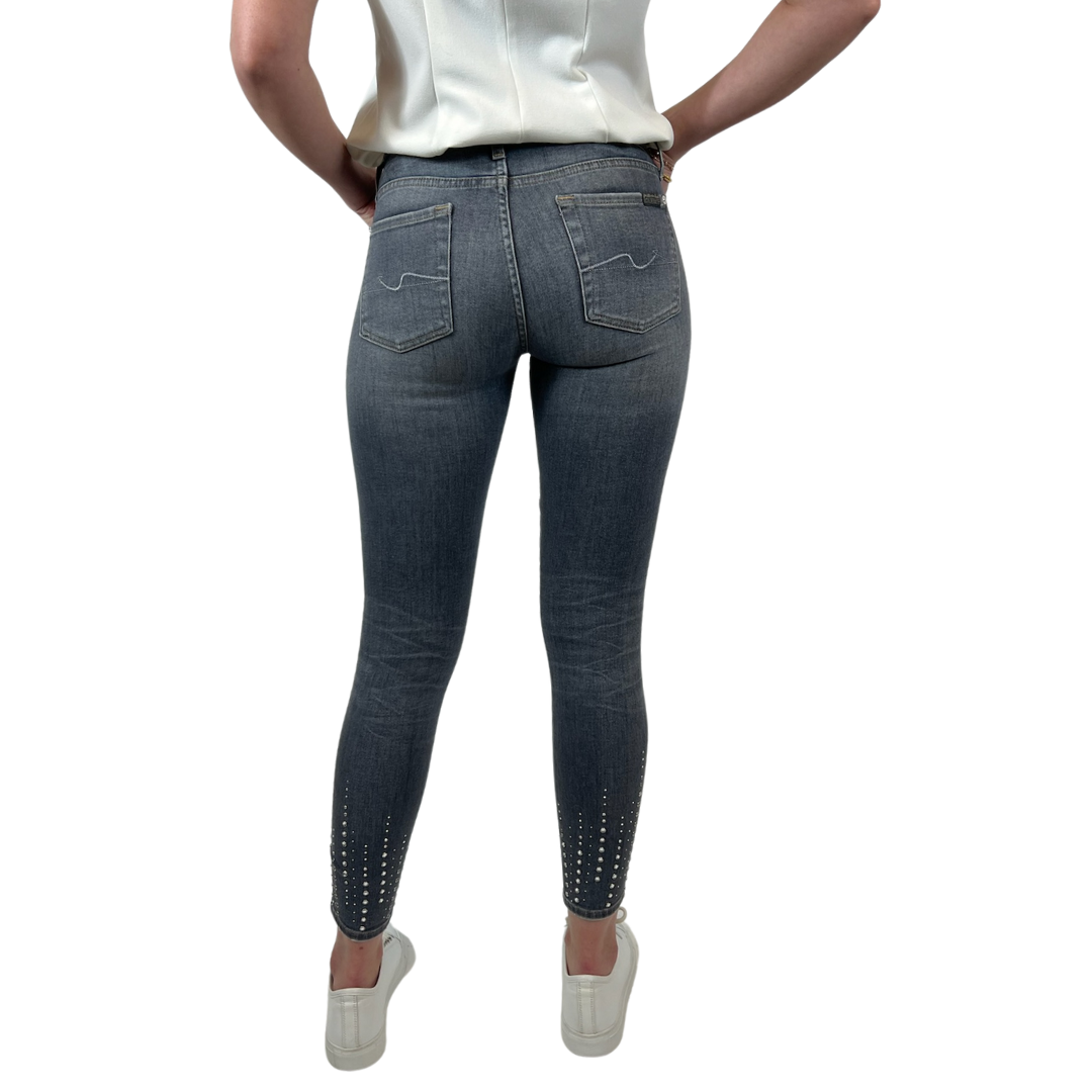SEVEN Jeans grigio con strass