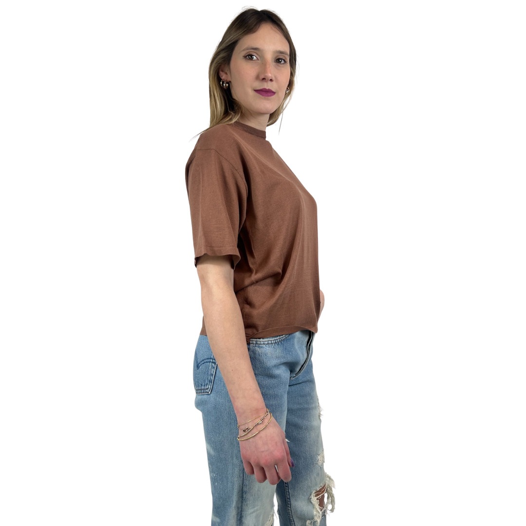 SKILLS MILANO Maglia casacca nude scuro