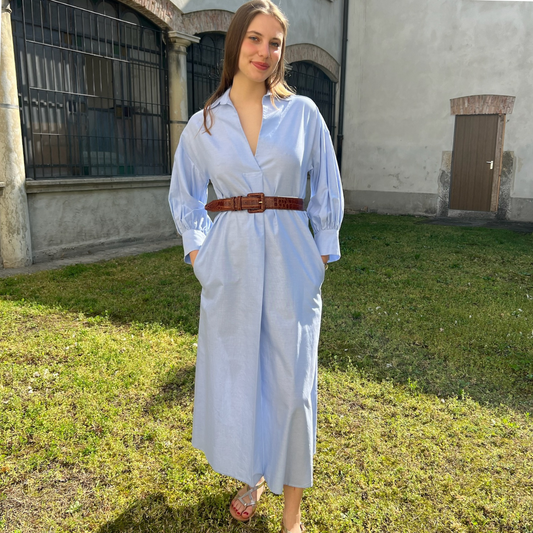 SORELLE COLLEZIONI PRIVATE Abito lungo azzurro
