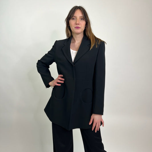 SPORTMAX Giacca lunga nera