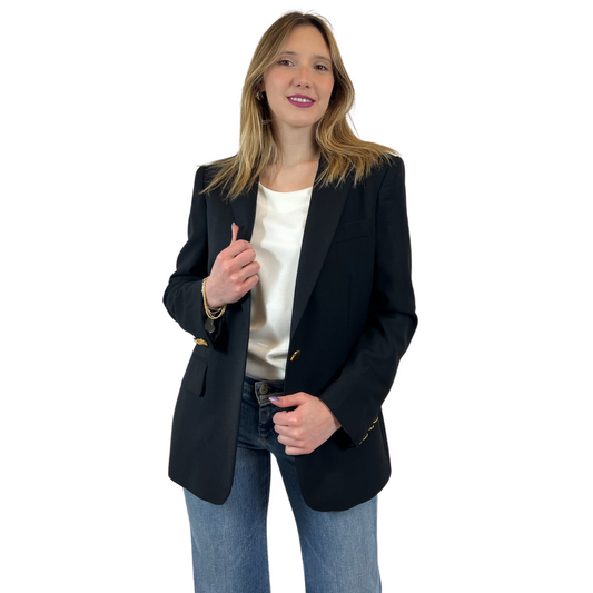 STELLA MC CARTNEY Blazer lungo nero un bottone