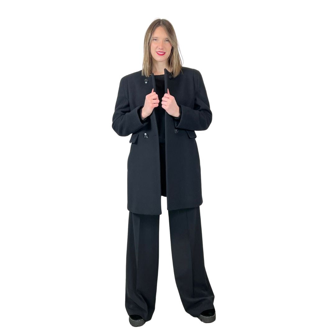 STELLA MC CARTNEY Cappotto nero girocollo