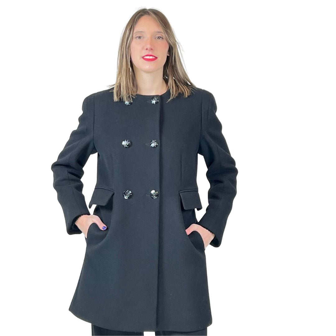 STELLA MC CARTNEY Cappotto nero girocollo