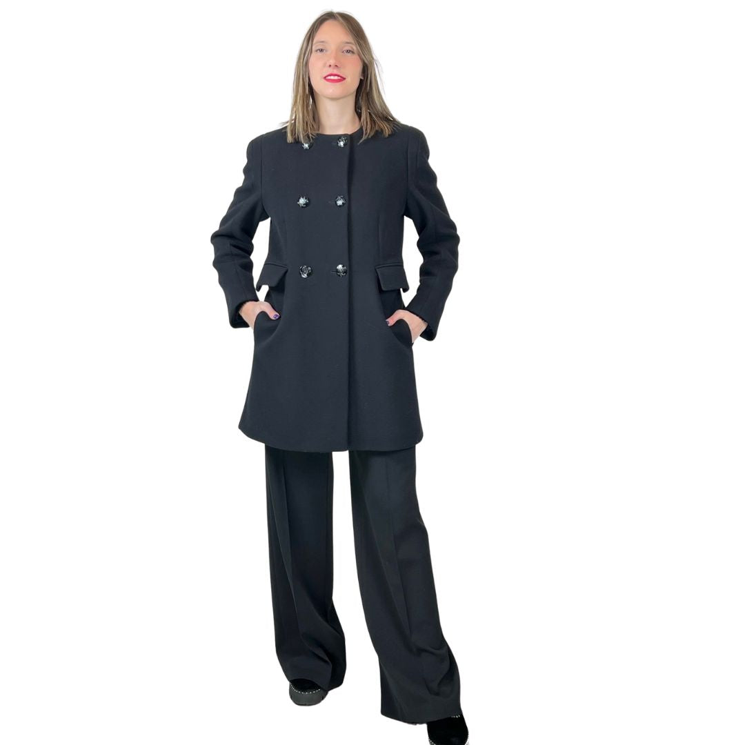 STELLA MC CARTNEY Cappotto nero girocollo