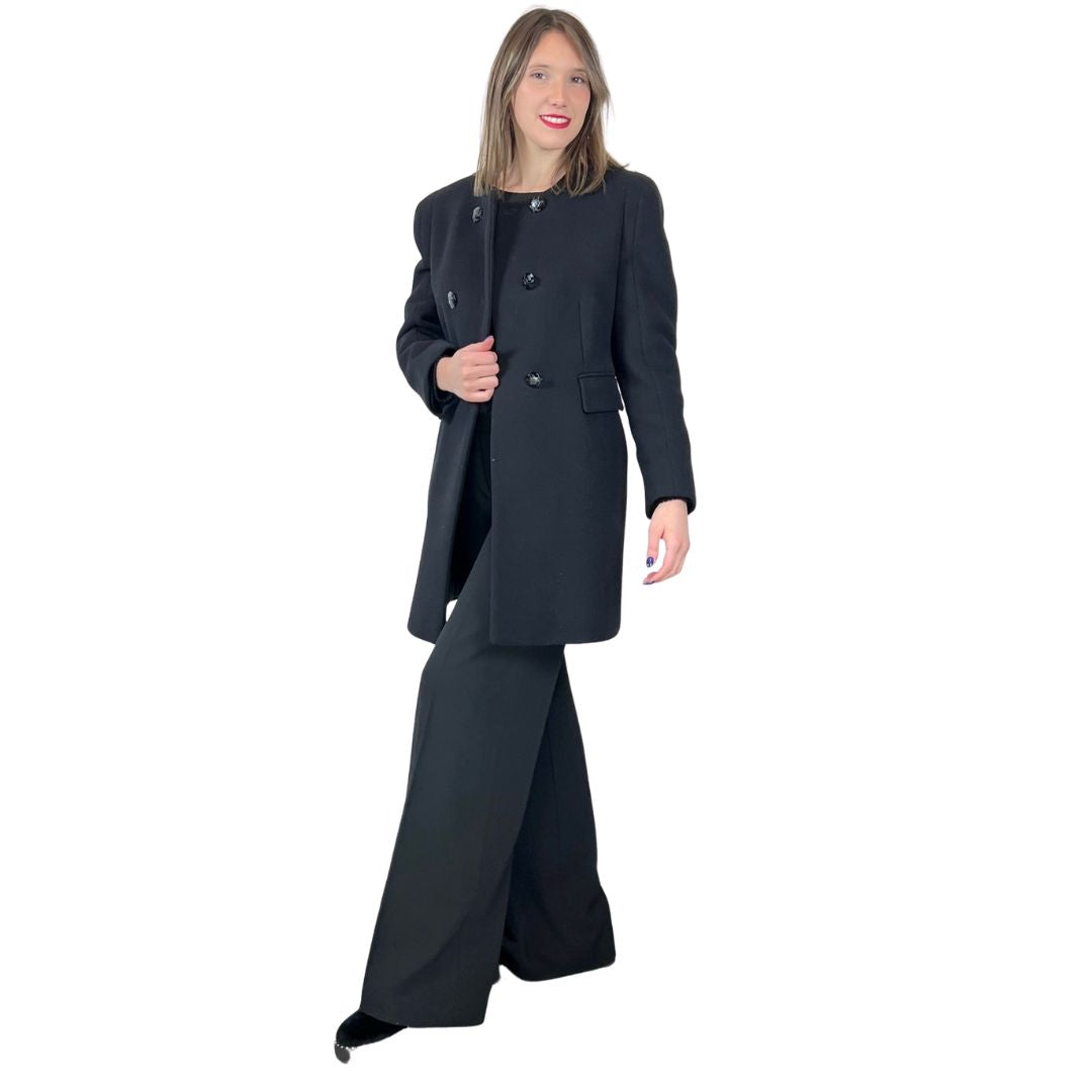 STELLA MC CARTNEY Cappotto nero girocollo