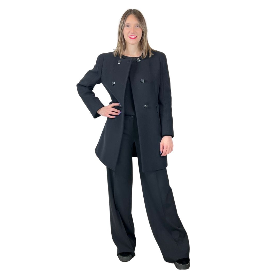 STELLA MC CARTNEY Cappotto nero girocollo