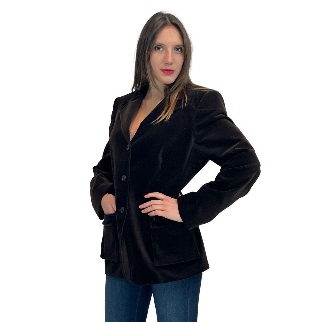 STUDIO CANTARELLI Blazer in velluto liscio marrone