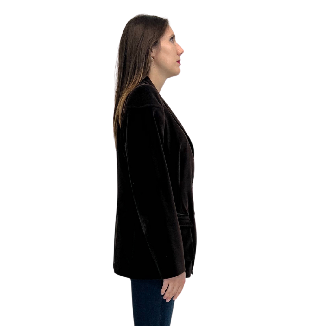 STUDIO CANTARELLI Blazer in velluto liscio marrone