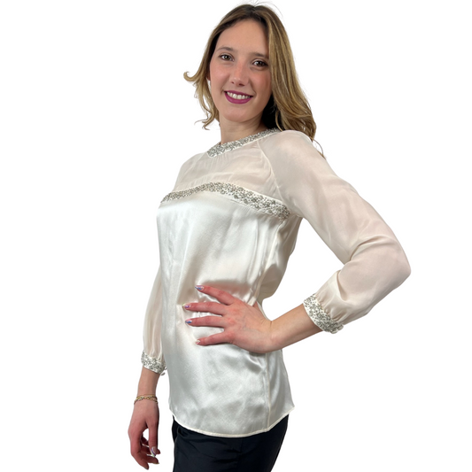 TEMPERLY LONDON Casacca in seta panna