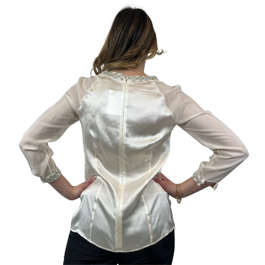 TEMPERLY LONDON Casacca in seta panna