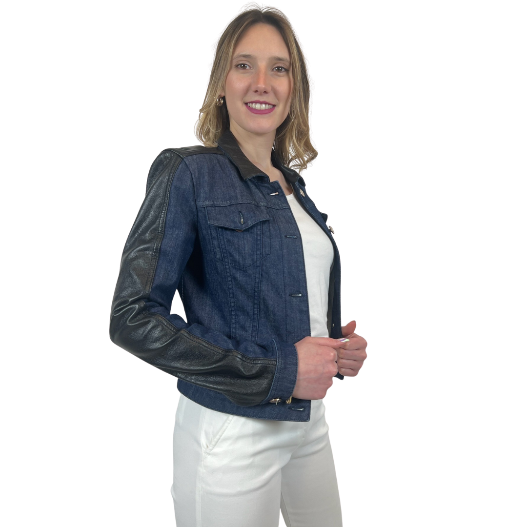 TRUSSARDI JEANS Giacca di jeans e pelle