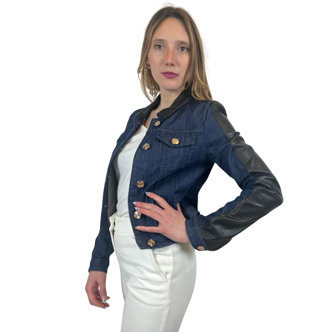 TRUSSARDI JEANS Giacca di jeans e pelle
