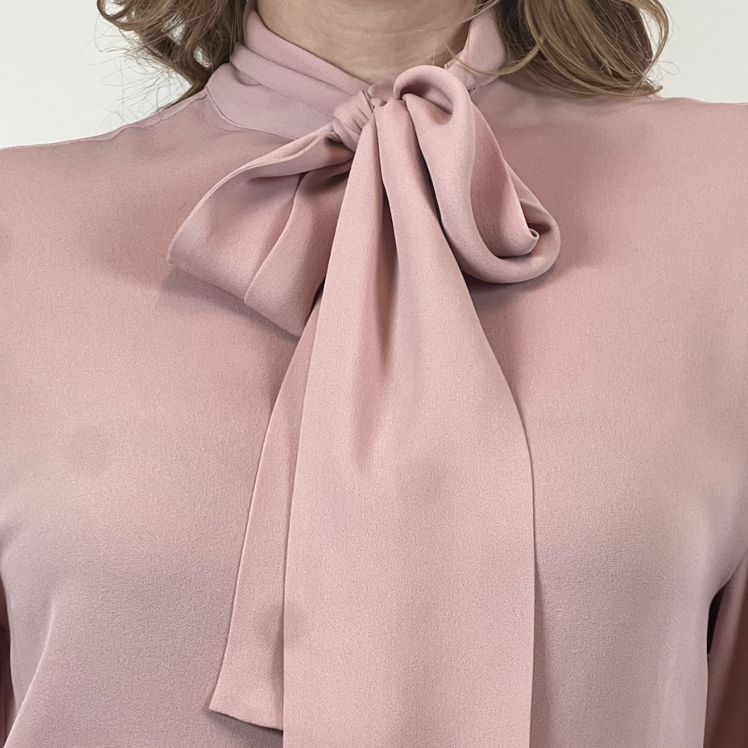 VALENTINO Casacca rosa con fiocco e volant