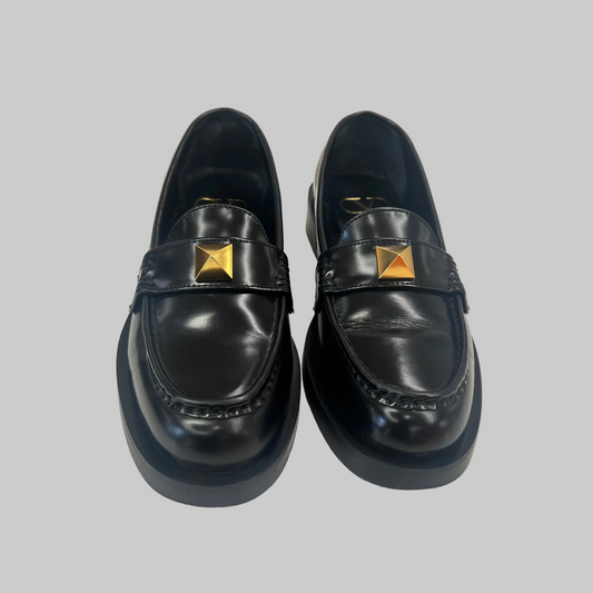 VALENTINO Mocassino nero Roman Stud