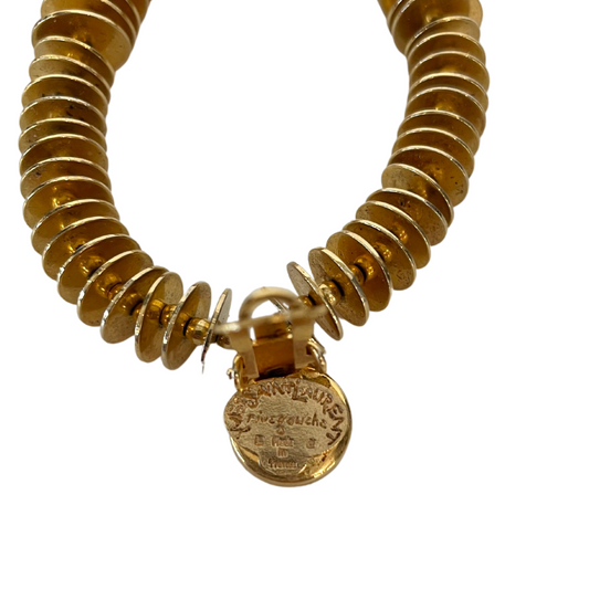 Orecchini grandi pendenti con cerchietti oro e chiusura clips Vintage Bijoux Rare