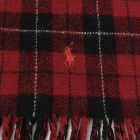 SCIARPA POLO RALPH LAUREN CHECK ROSSO SCURO E NERO