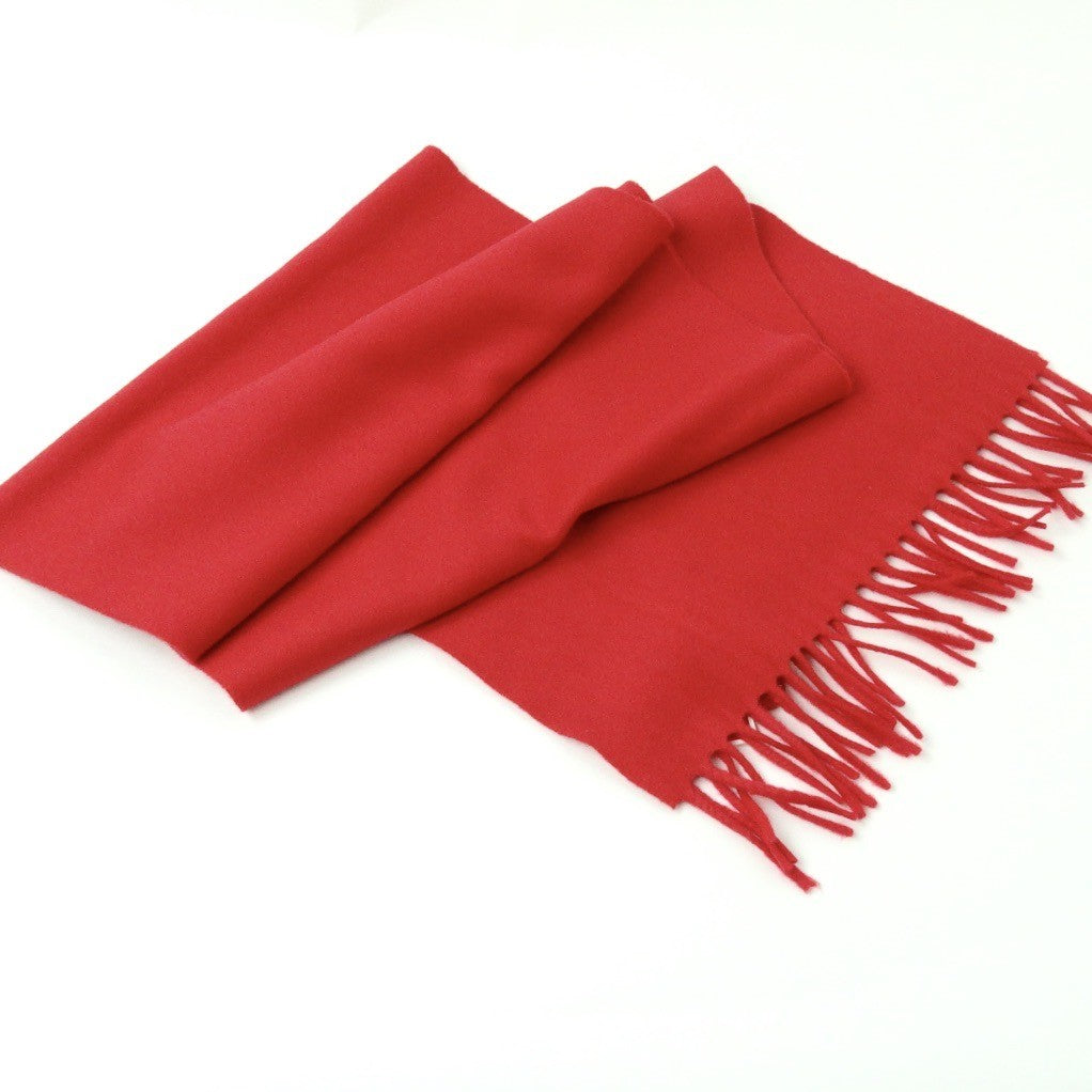 SCIARPA PIACENZA CASHMERE ROSSA CON FRANGE