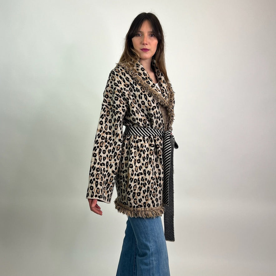 TONALI Cardigan lungo maculato