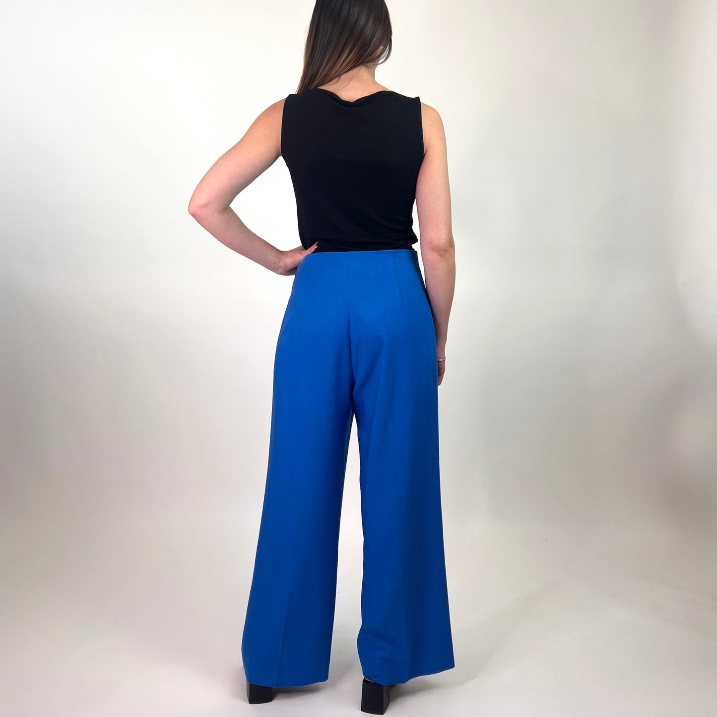 SANDRO Pantaloni gamba larga blu cina