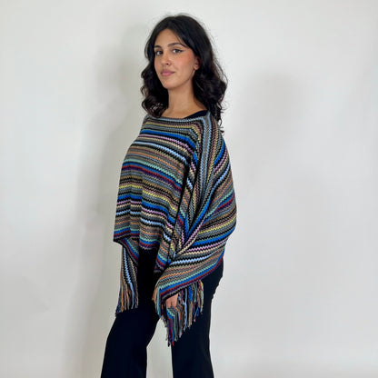 MISSONI Poncho multicolor con frangetta
