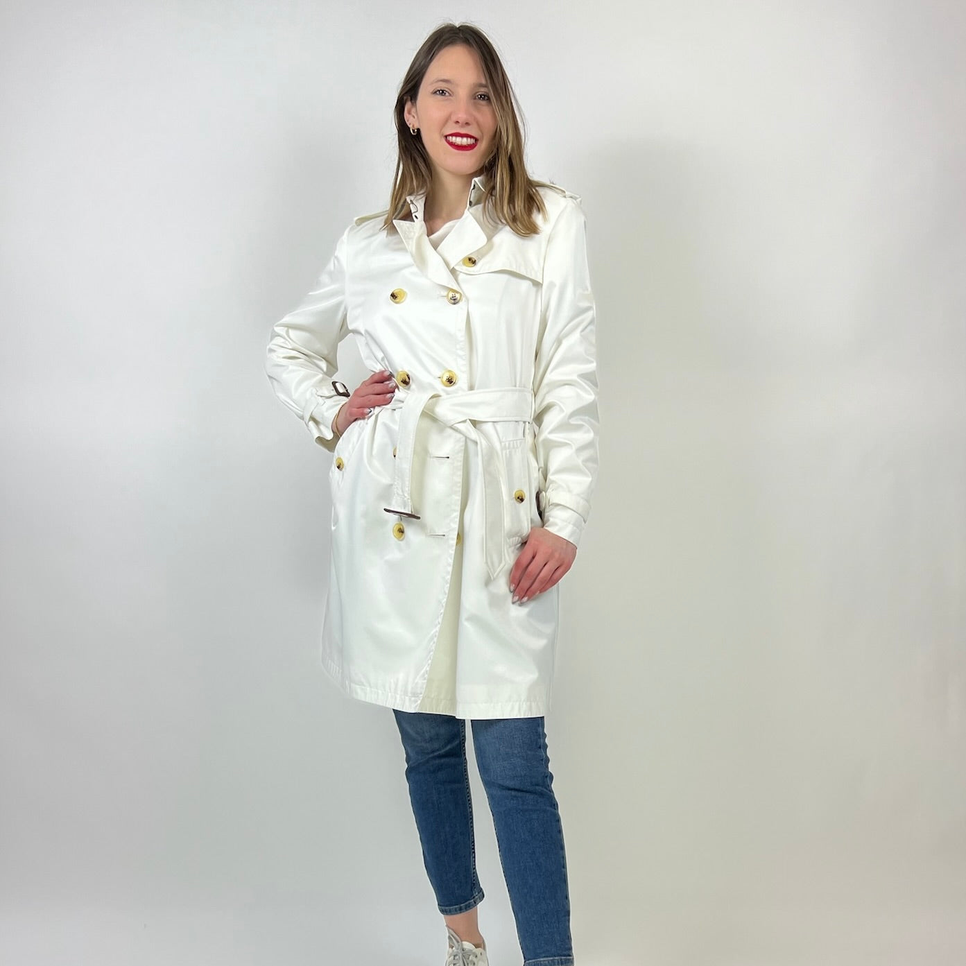 BURBERRY Trench in nylon bianco