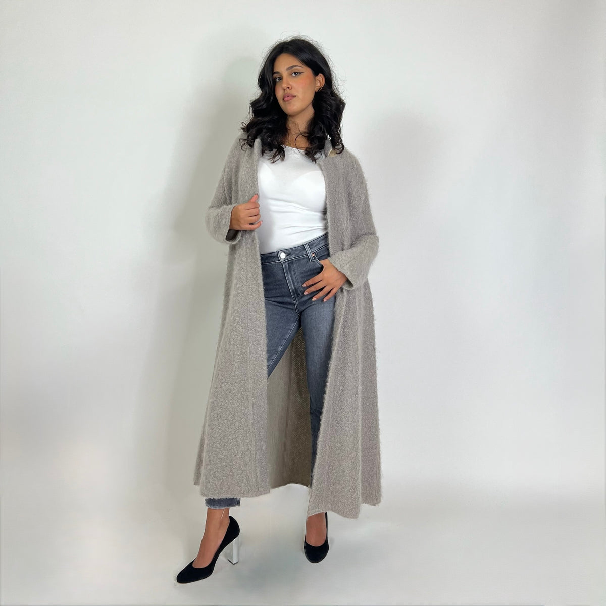 FORTE FORTE Cappotto lungo grigio tortora