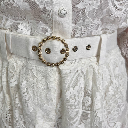 ZIMMERMANN Completo camicia pantalone in pizzo bianco