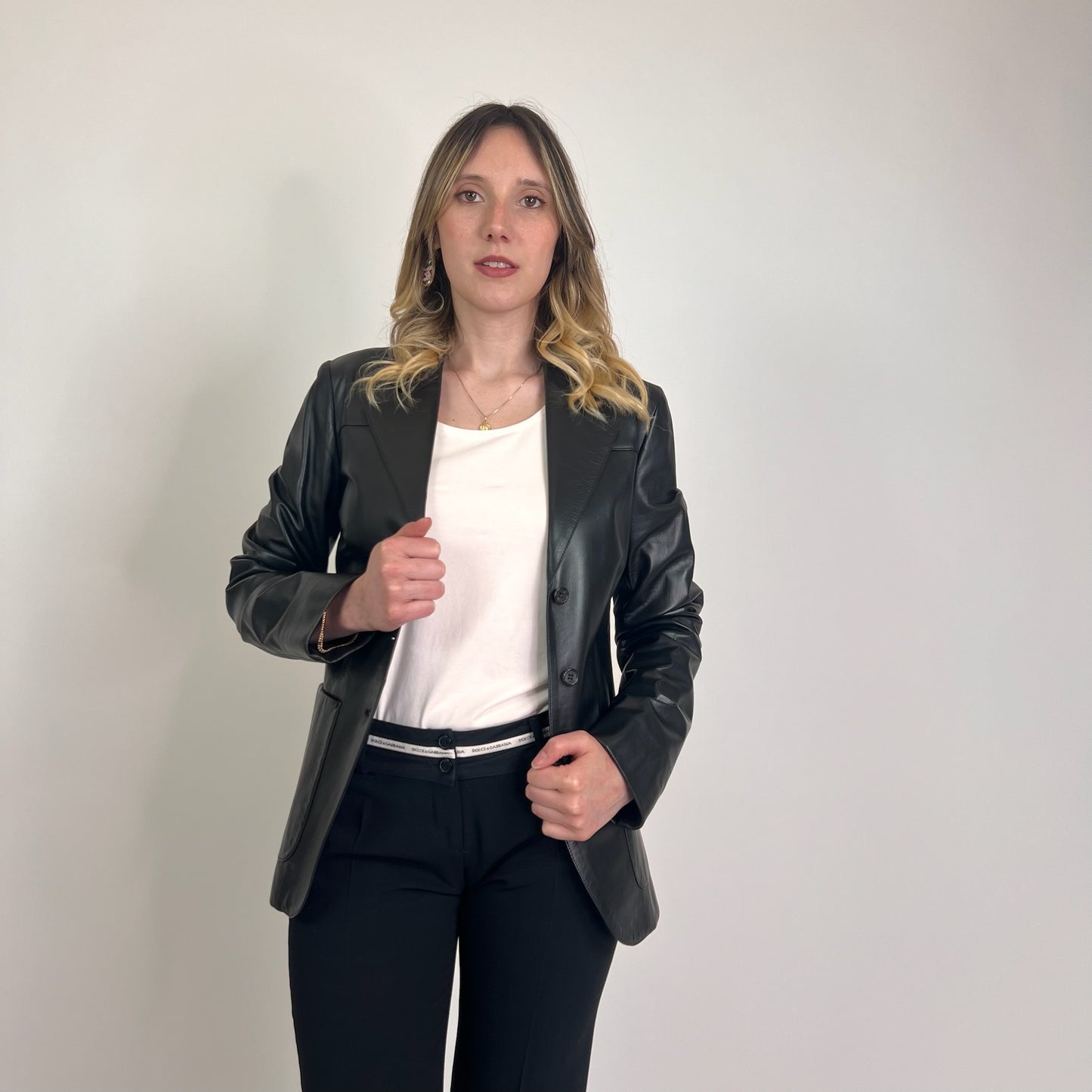 PRADA Blazer in pelle nera