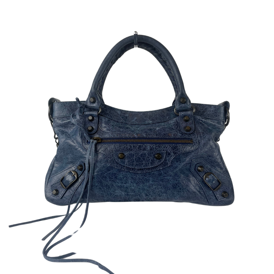 BALENCIAGA Borsa First blue jeans