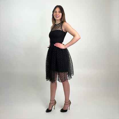 CHRISTIAN DIOR Abito traforato nero