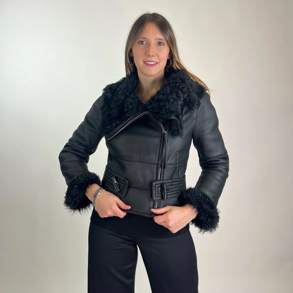 SPORTMAX Montone corto nero