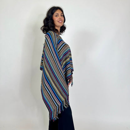 MISSONI Poncho multicolor con frangetta