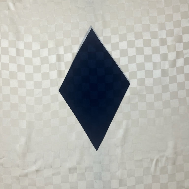 CHRISTIAN DIOR Foulard sciarpa in seta  avorio e blu