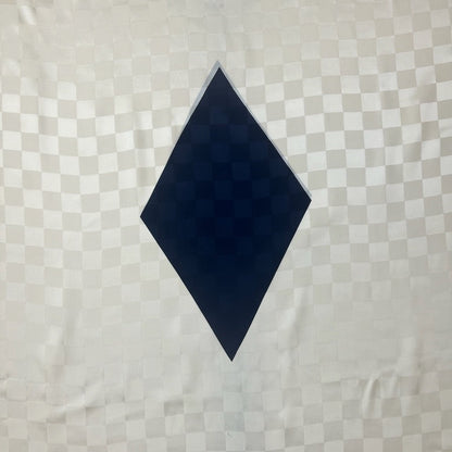 CHRISTIAN DIOR Foulard sciarpa in seta  avorio e blu