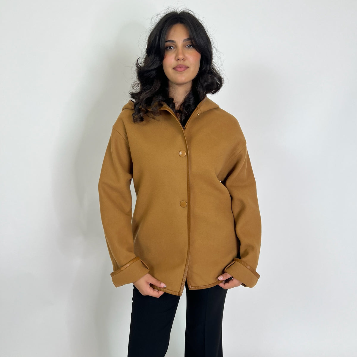 CHLOE' Caban Vintage nocciola con profili in pelle