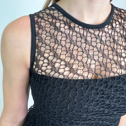 CHRISTIAN DIOR Abito traforato nero