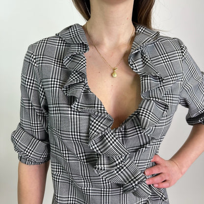 AVA ADORE Abito pied de poule bianco e nero