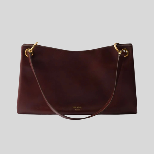 PRADA Borsa Etude in pelle marrone