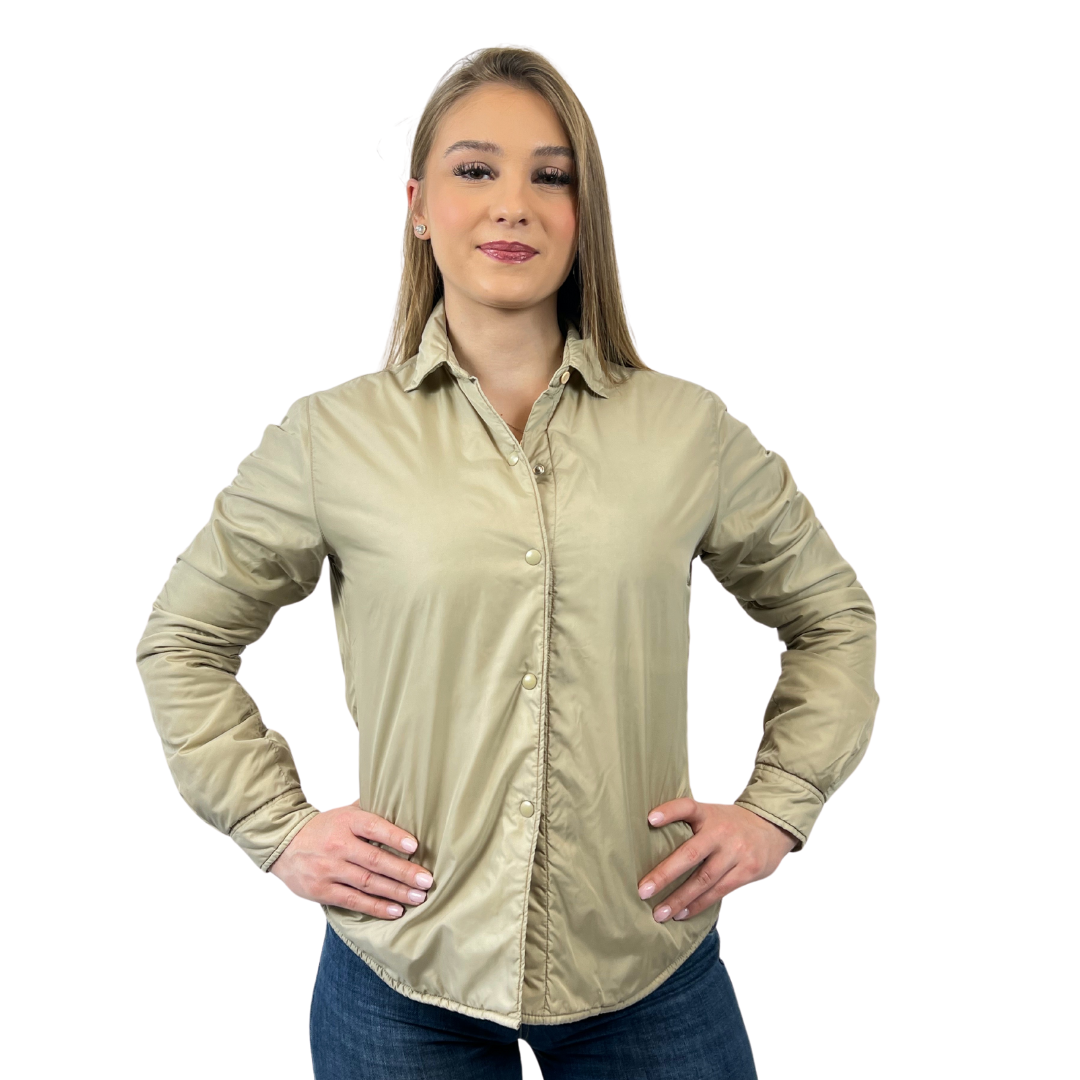 Giacca camicia piumino leggero color beige Aspesi 