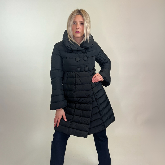 MONCLER Piumino lungo doppio petto nero