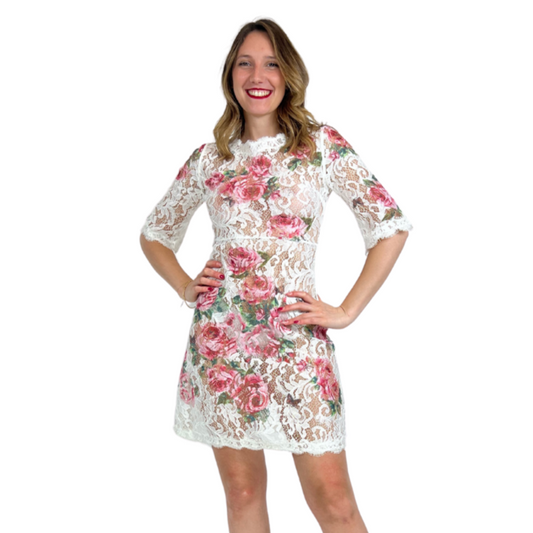 NOSECRET Abito in pizzo con rose