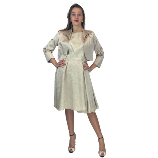 ANITA DI MILANO Completo damascato beige