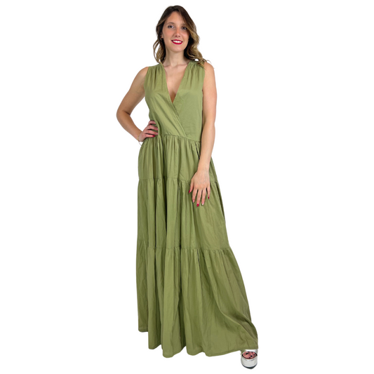 LA JOLIE FILLE Abito lungo verde oliva