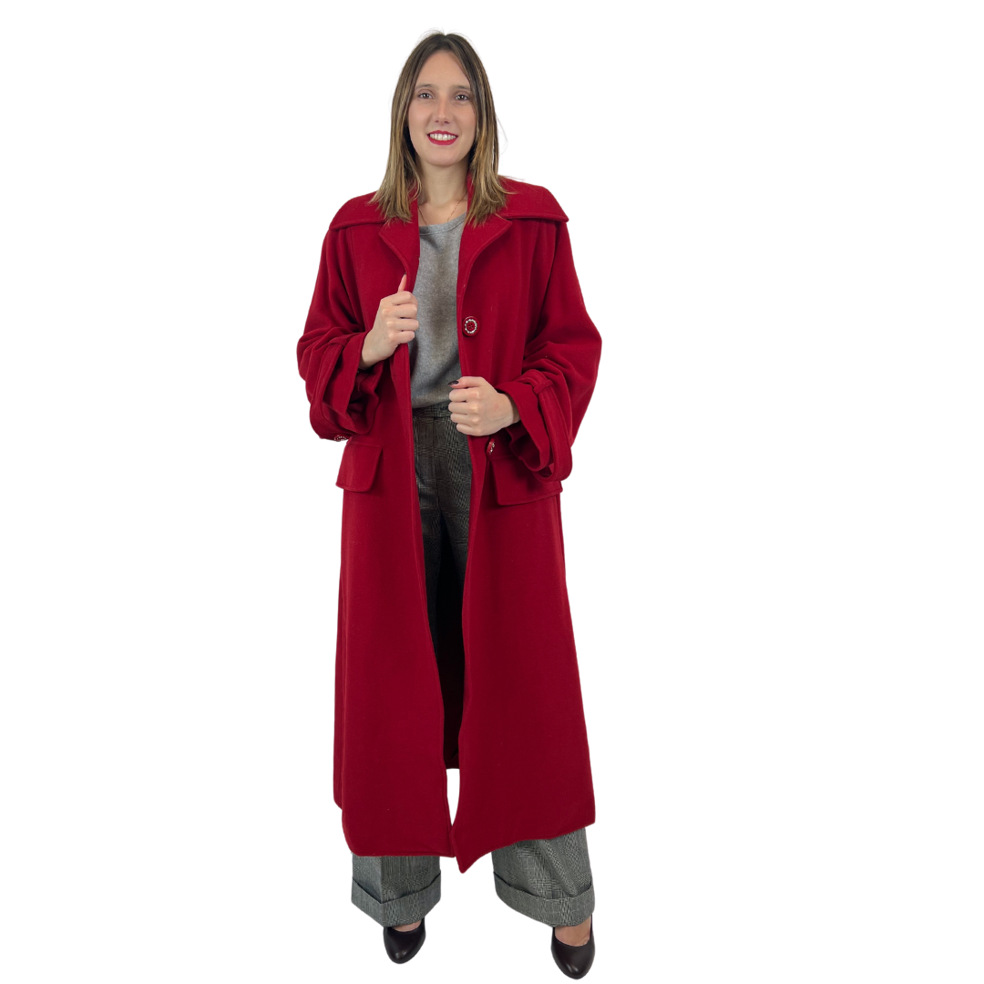VALENTINO Cappotto lungo rosso vintage