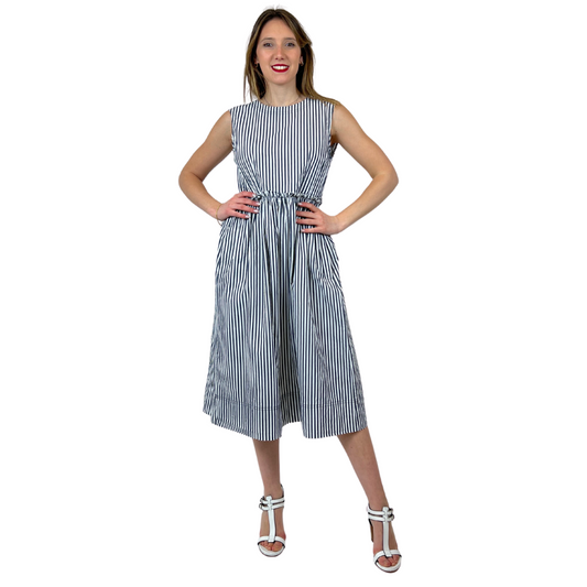 MARELLA Abito rigato bianco blu