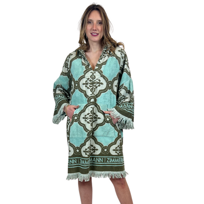 ZIMMERMANN Poncho in spugna verde acqua
