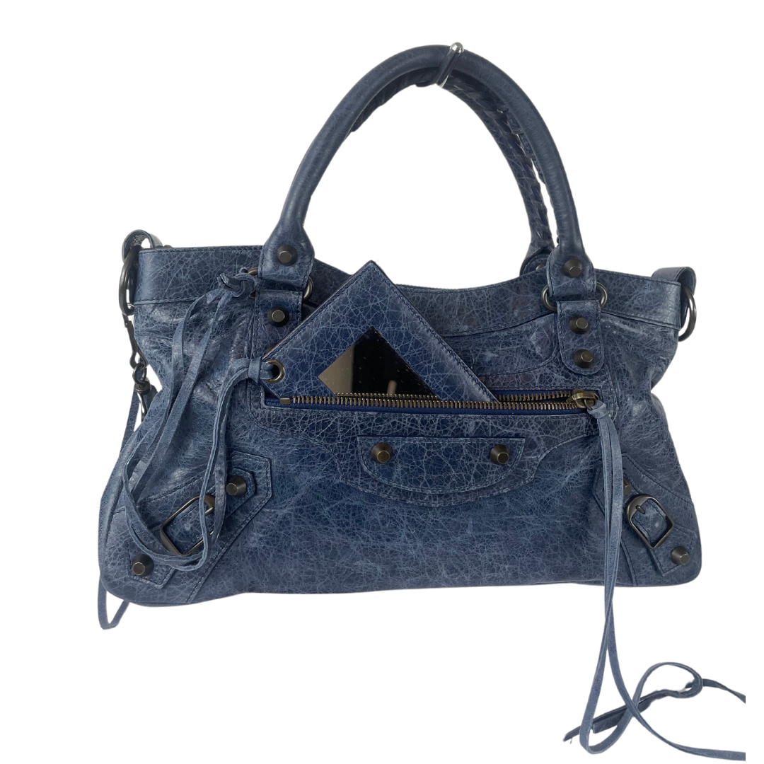 BALENCIAGA Borsa First blue jeans