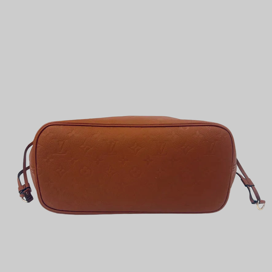 LOUIS VUITTON Borsa Neverfull MM monogram empreinte cuoio