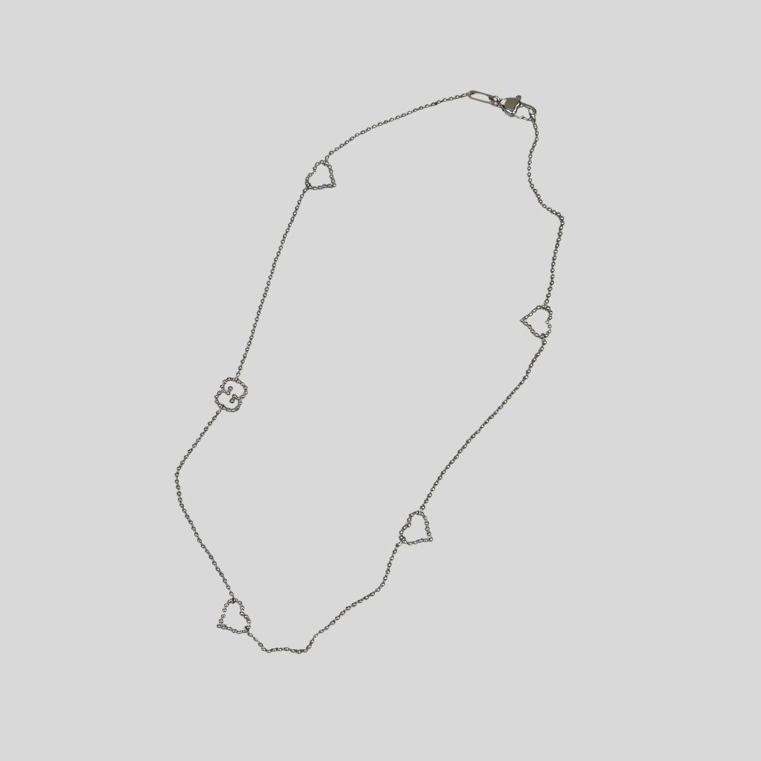 GUCCI Collana "Interloking" cuori in argento 925