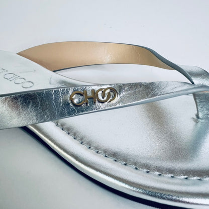 JIMMY CHOO Sandalo infradito argento